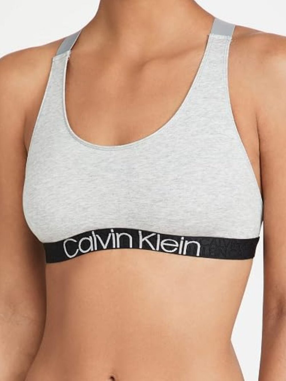 New Calvin Klein Eco Modern Essentials Unlined Bralette - Gray - Size XL